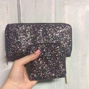 Glittery Black Wallet Set